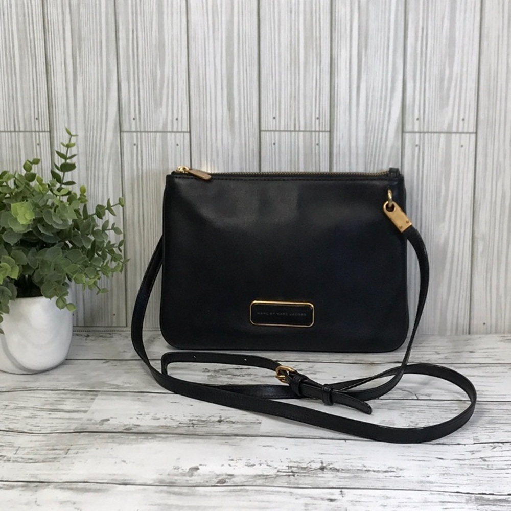 Marc By Marc Jacobs Black Crossbody Bag with Gold Details